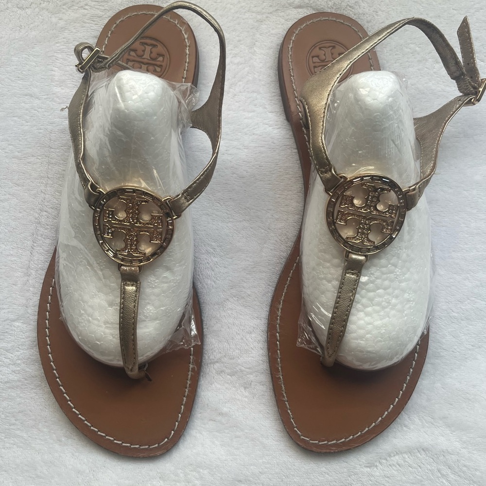 Tory Burch Metallic Gold Sandals